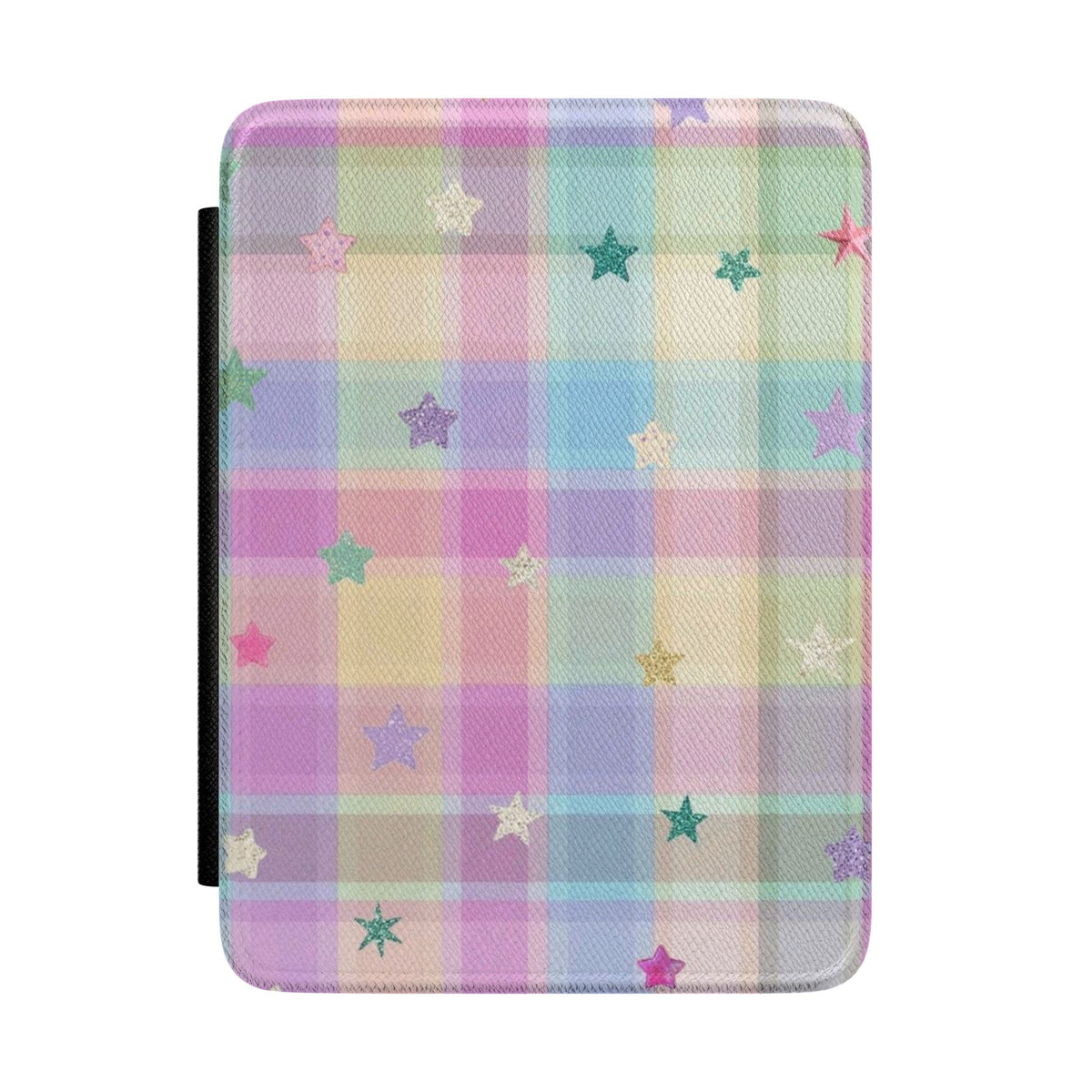 RAINBOW PASTEL PLAID STARS KINDLE CASE HARDCOVER