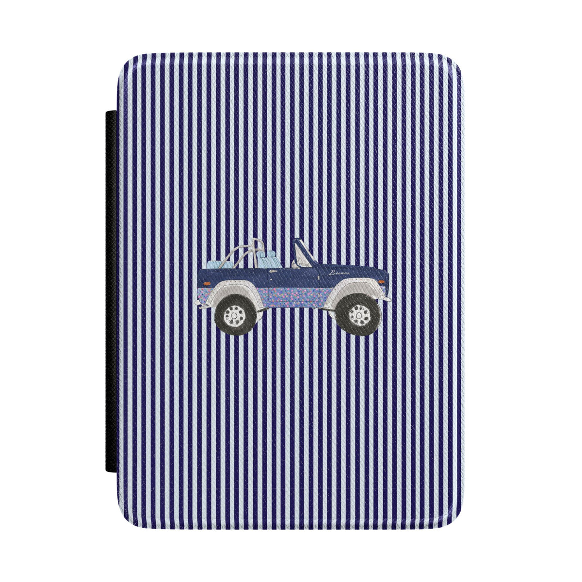 BLUE STRIPES NAVY VINTAGE FLORAL BRONCO KINDLE CASE HARDCOVER