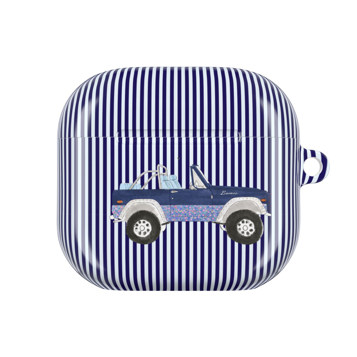 BLUE STRIPES NAVY VINTAGE FLORAL BRONCO AIRPOD CASE