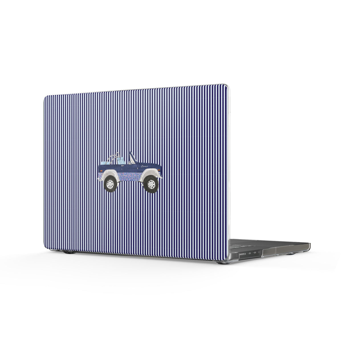 BLUE STRIPES NAVY VINTAGE FLORAL BRONCO MACBOOK COVERS