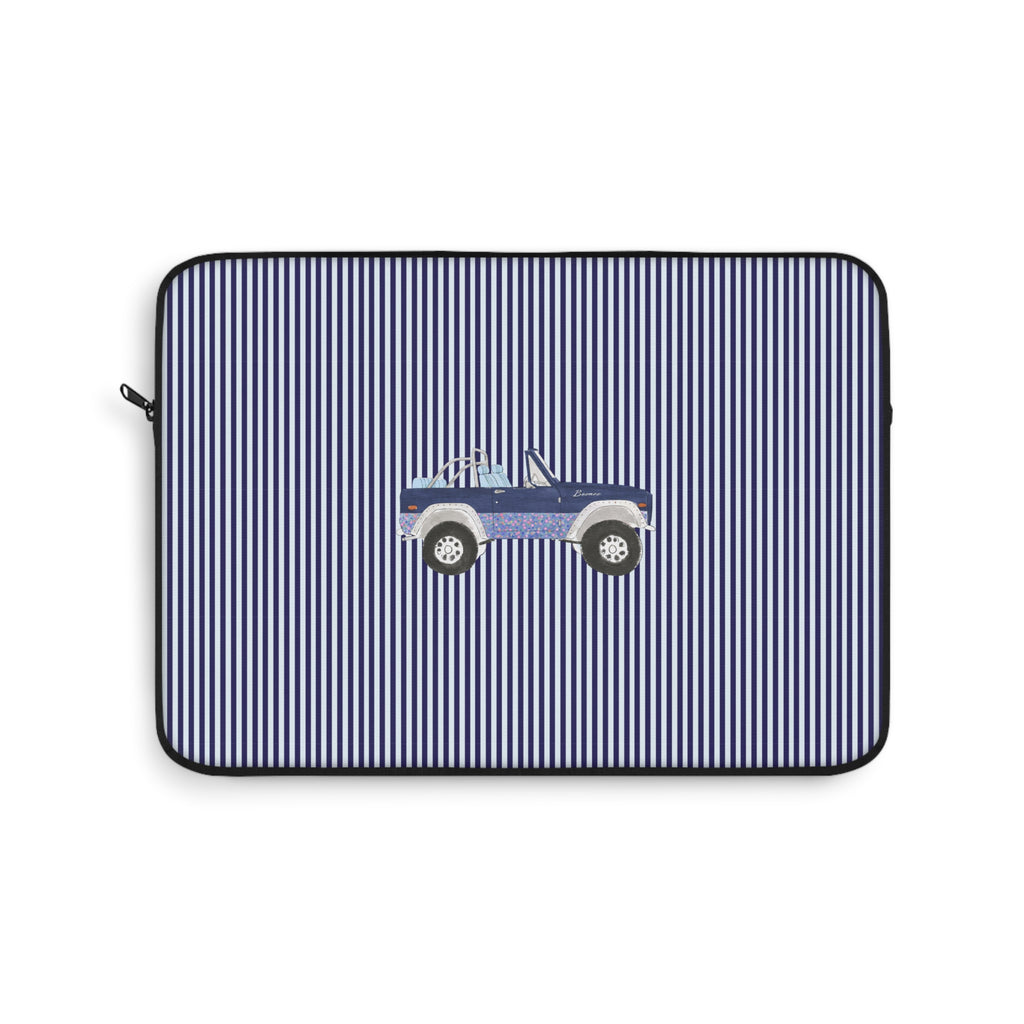 BLUE STRIPES NAVY VINTAGE FLORAL BRONCO KINDLE IPAD & LAPTOP SLEEVE