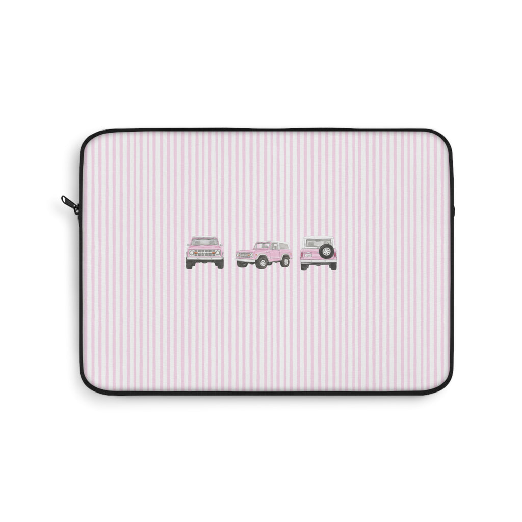 PINK STRIPES PINK VINTAGE BRONCO KINDLE IPAD & LAPTOP SLEEVE