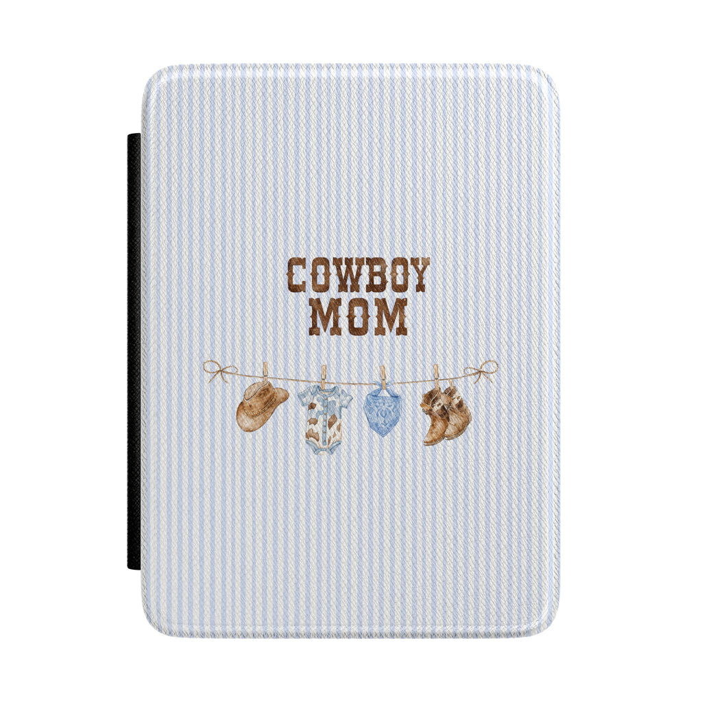 BLUE STRIPES COWBOY MOM COUNTRY KINDLE CASE HARDCOVER