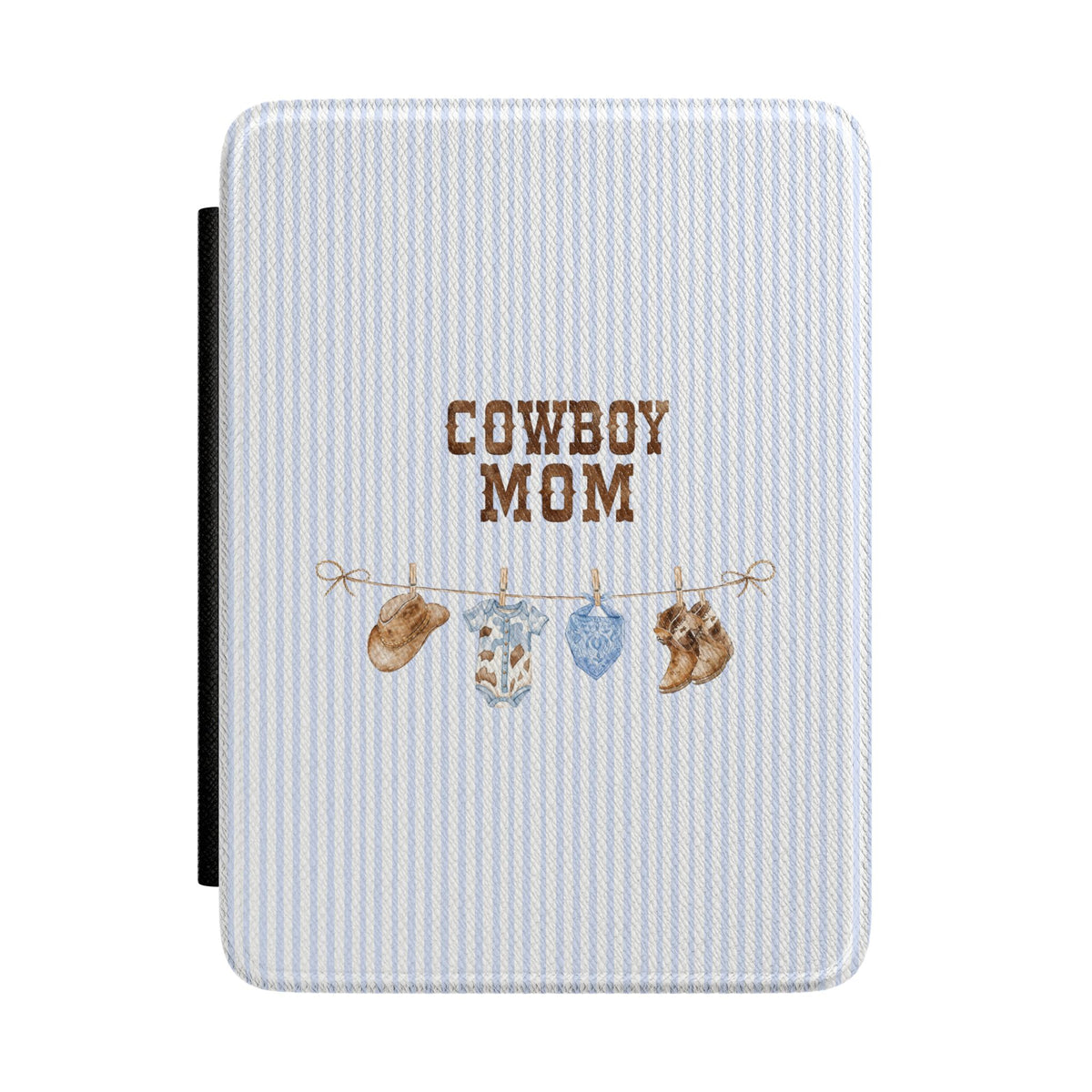 BLUE STRIPES COWBOY MOM COUNTRY KINDLE CASE HARDCOVER