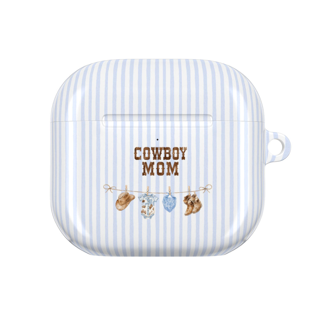 BLUE STRIPES COWBOY MOM COUNTRY AIRPOD CASE