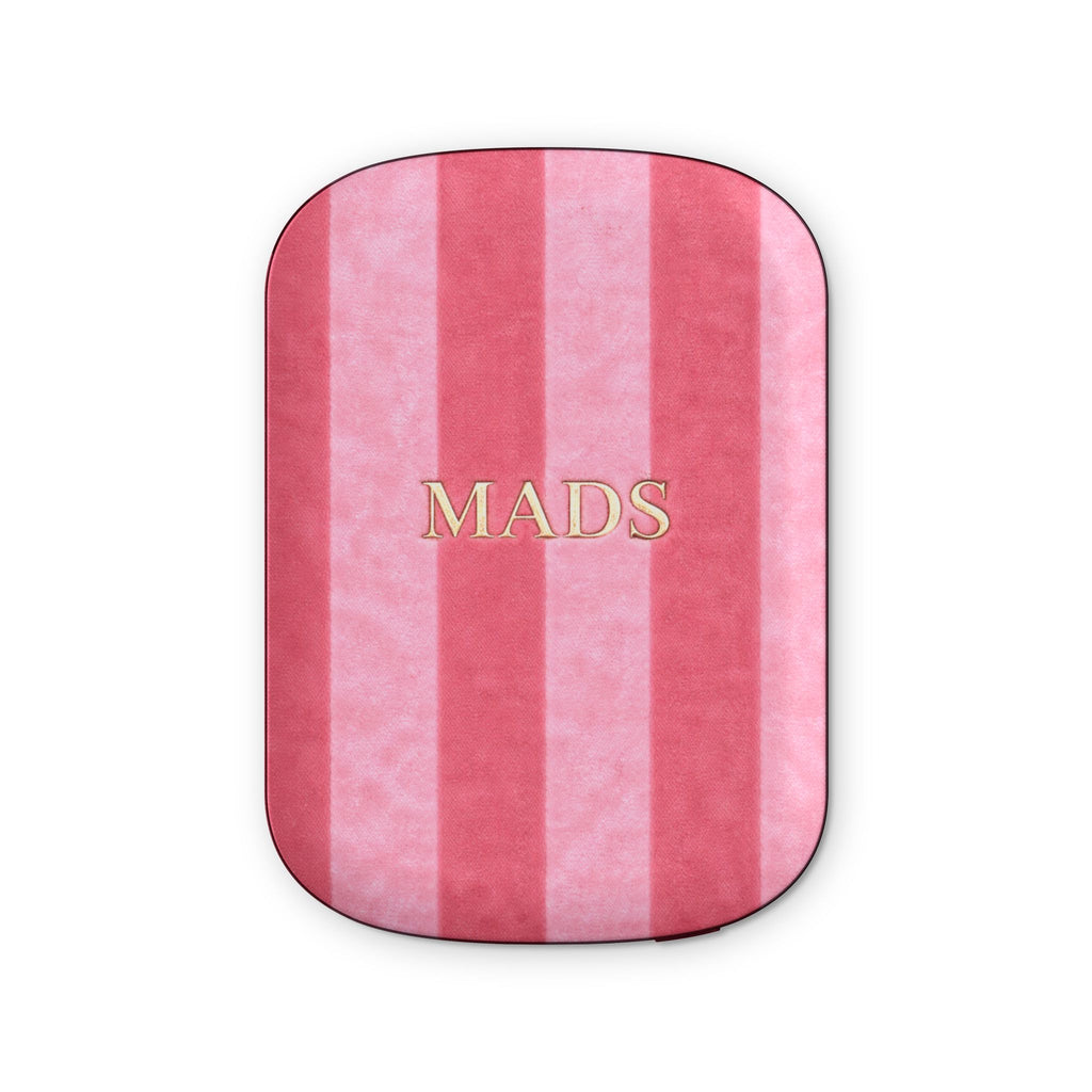 PERSONALIZED PINK STRIPES INITIALS CUSTOM NAME PORTABLE MAGSAFE CHARGER BATTERY PACK