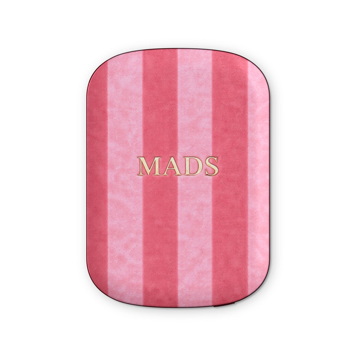 PERSONALIZED PINK STRIPES INITIALS CUSTOM NAME PORTABLE MAGSAFE CHARGER BATTERY PACK