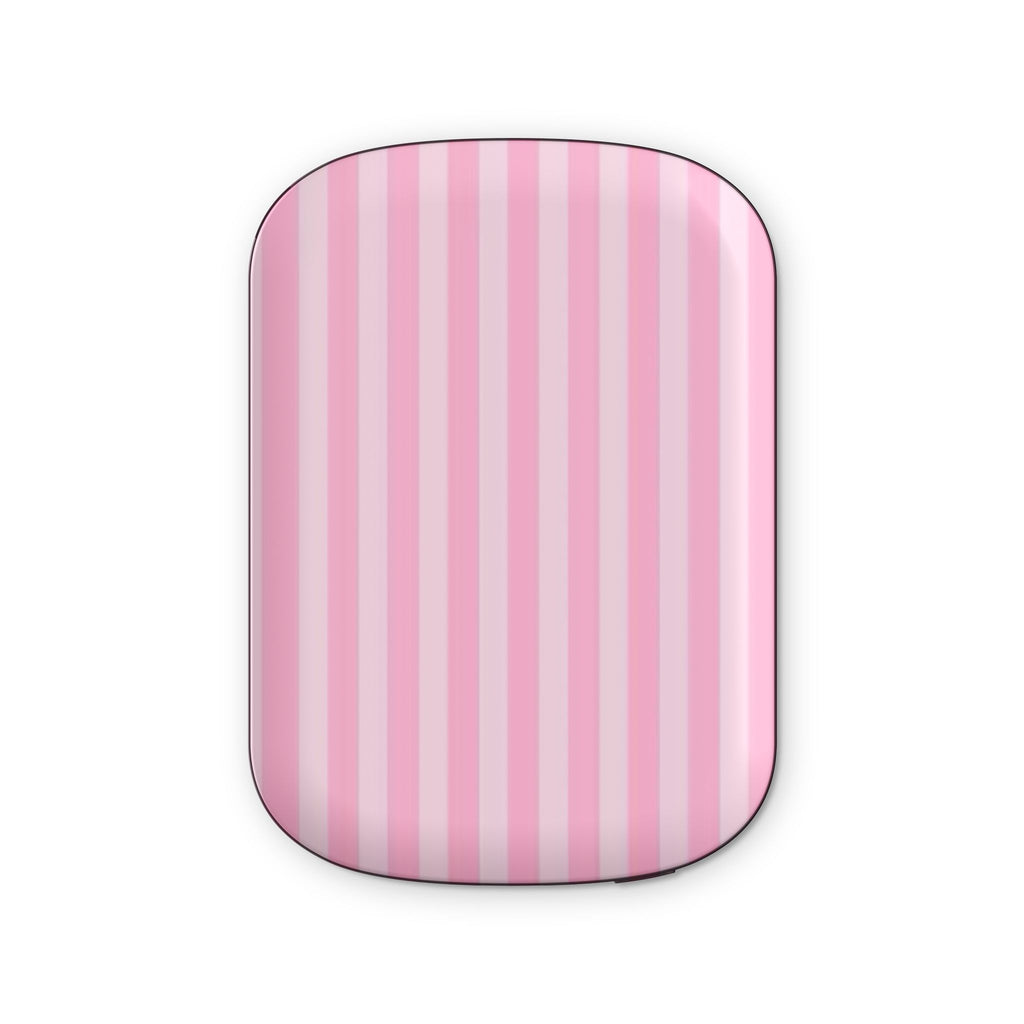 PINK MARSHMALLOW STRIPED PORTABLE MAGSAFE CHARGER BATTERY PACK