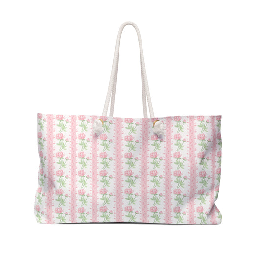 PINK & GREEN FLORAL WEEKENDER BAG