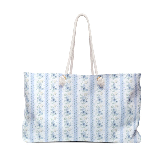 BLUE FLORAL WEEKENDER BAG