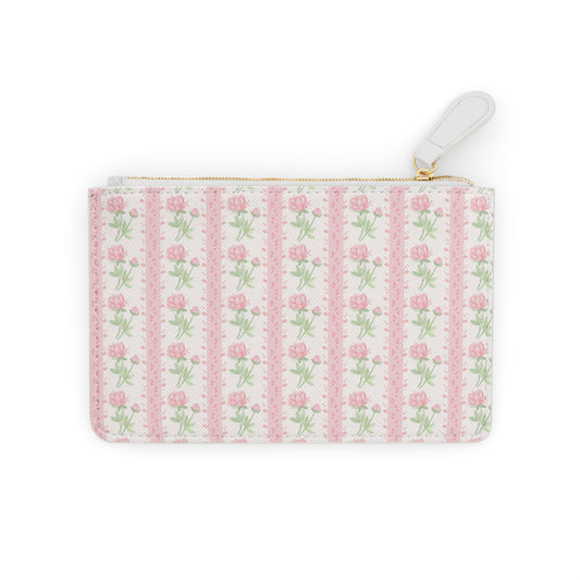 PINK & GREEN FLORAL LEATHER POUCH