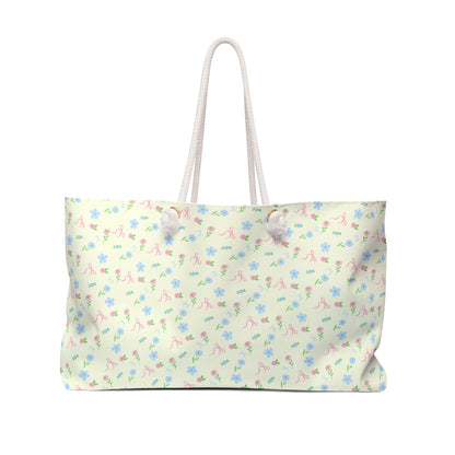 BUTTER YELLOW COTTAGE FLORAL WEEKENDER BAG