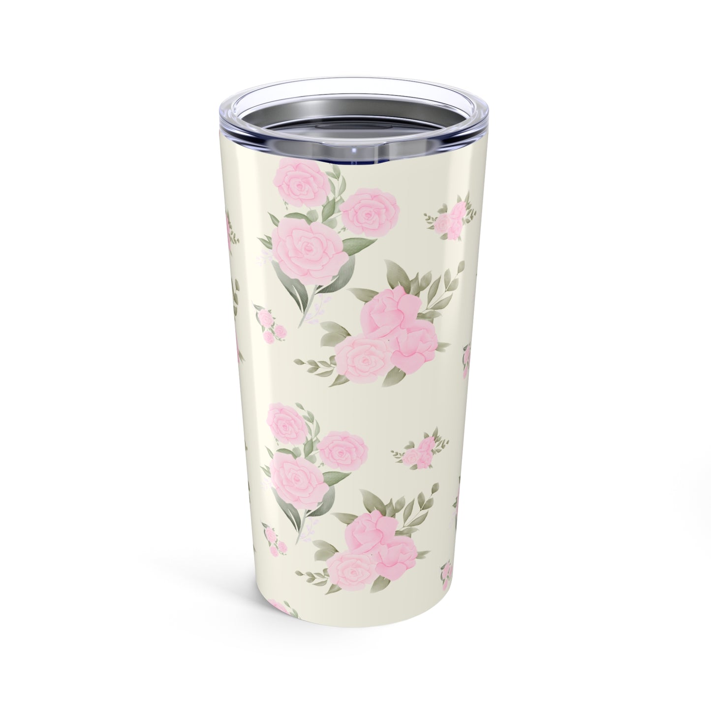 IVORY PINK ROSES TUMBLER