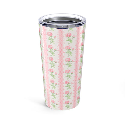 GREEN & PINK ROSES TUMBLER