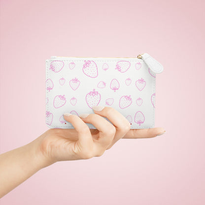 WHITE STRAWBERRIES LEATHER POUCH