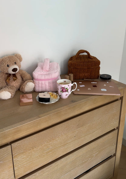 MAPLE BROWN TEDDY VANITY BAG