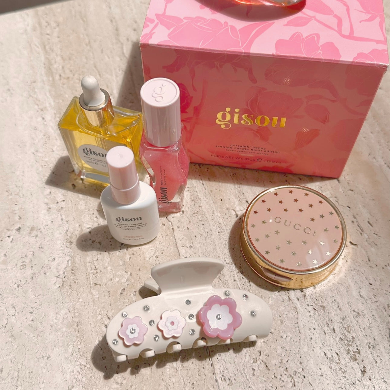 BEIGE & PINK HAIR CLIP-AYJAY