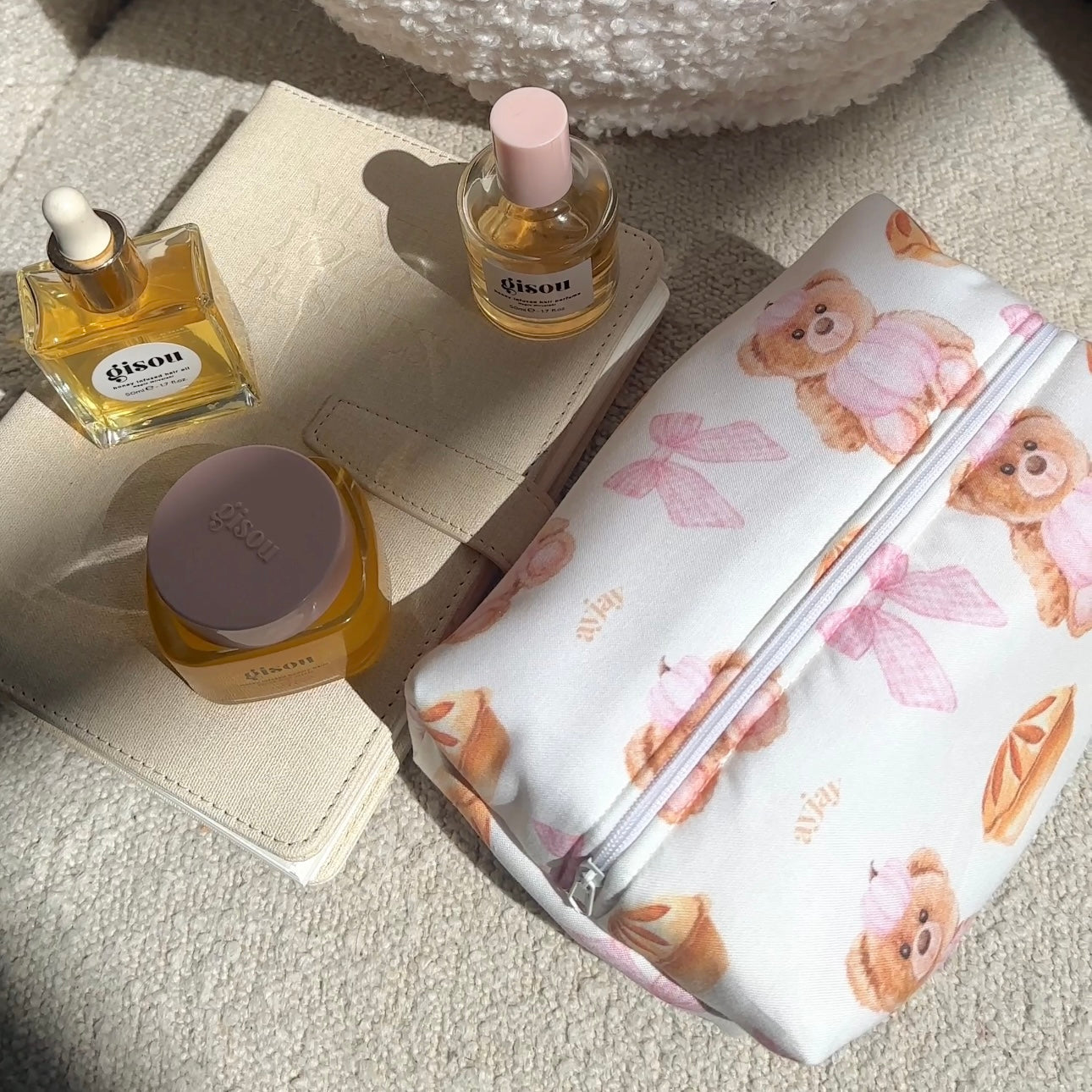 AYJAY APPLE PIE TEDDY MAKE-UP BAG