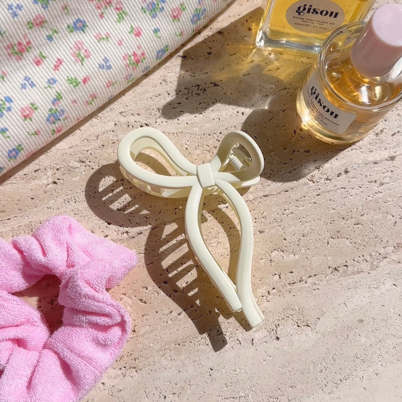 OFF-WHITE BOW HAIR CLIP-AYJAY