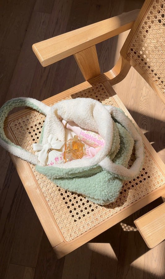 SAGE SOFT TEDDY TOTE BAG