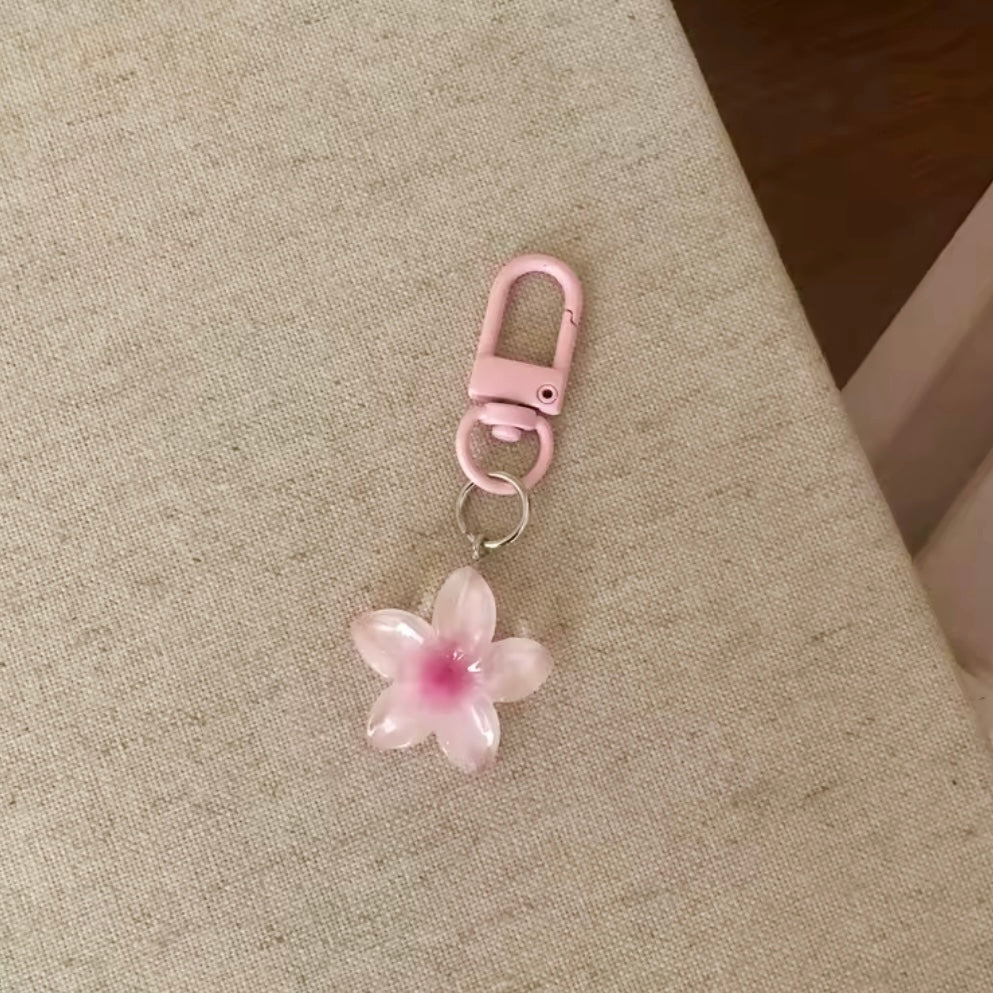 BABY PINK FLOWER BAG CHARM