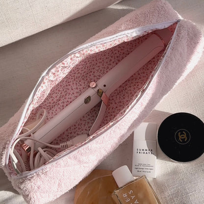 BABY PINK TEDDY DITSY HAIRTOOL BAG FLORAL