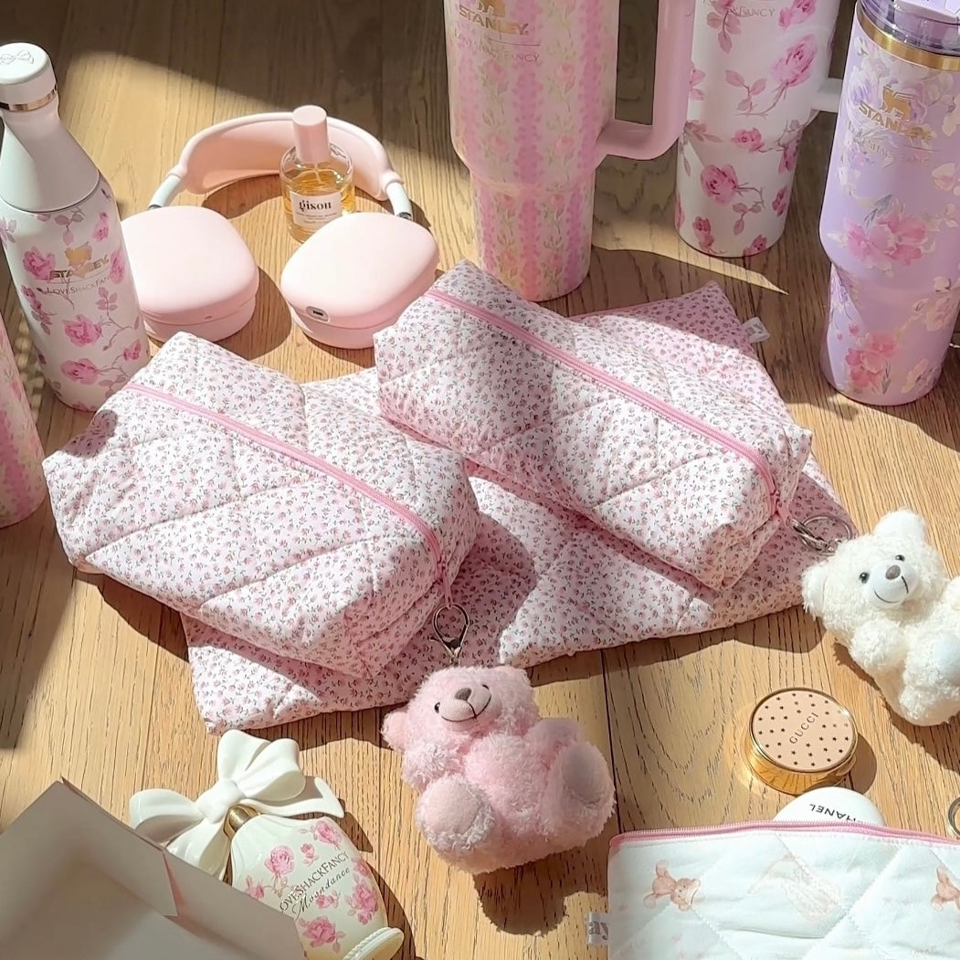PINK DITSY FLORAL MAKEUP BAG