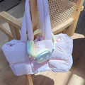 PINK CLOUD PUFFER DUFFLE TOTE BAG