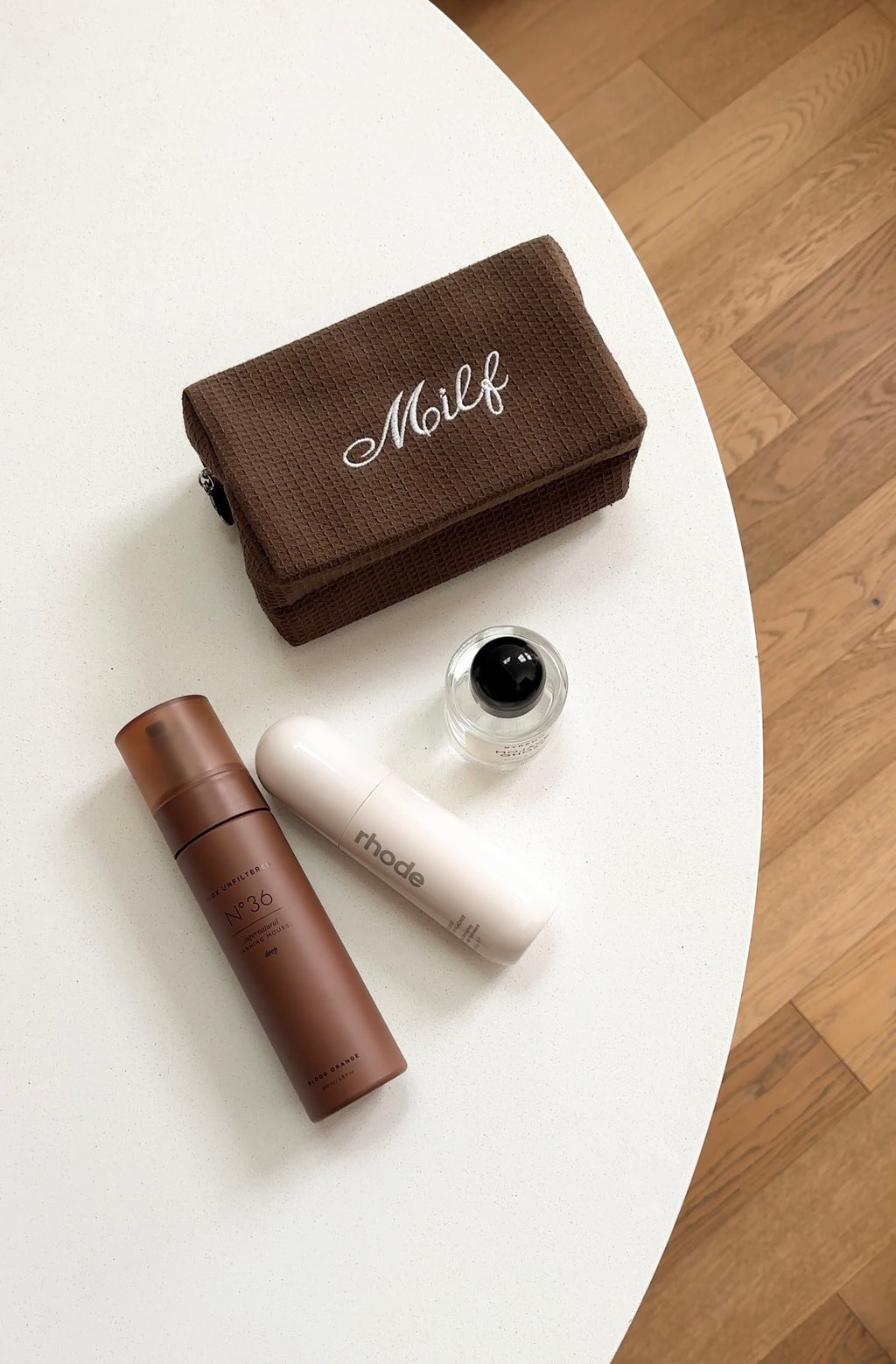 BROWN WAFFLE KNIT CUSTOM BAG