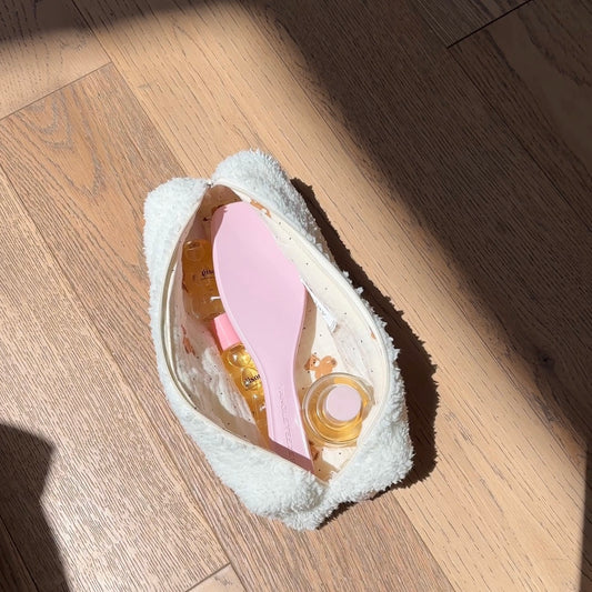 CREAM SOFT TEDDY BEAR PENCIL CASE