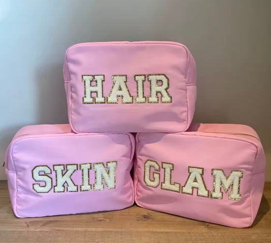 XL PINK VARSITY LETTERS PERSONALIZED NAME BAG
