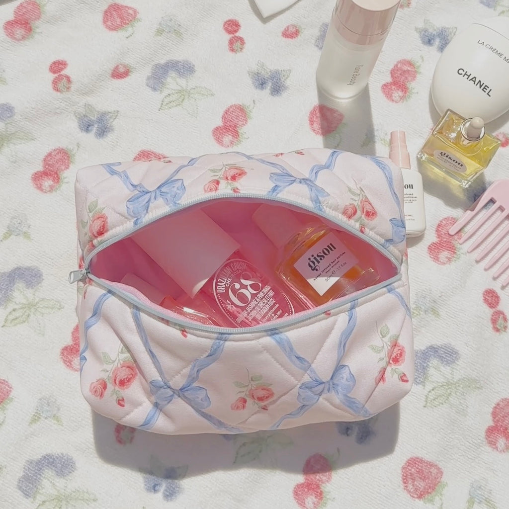 BLUE BOWS MAKE-UP BAG-AYJAY