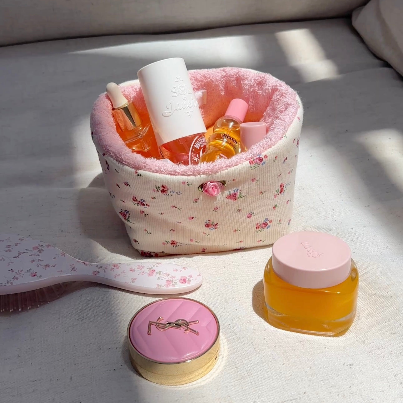 VINTAGE BEIGE FLORAL ORGANIZER