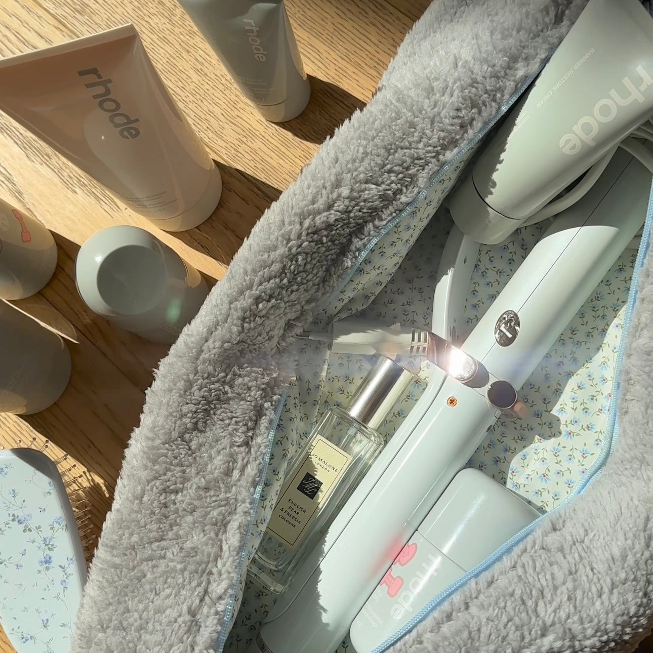 BLUE SOFT TEDDY FLORAL HAIRTOOL DYSON BAG