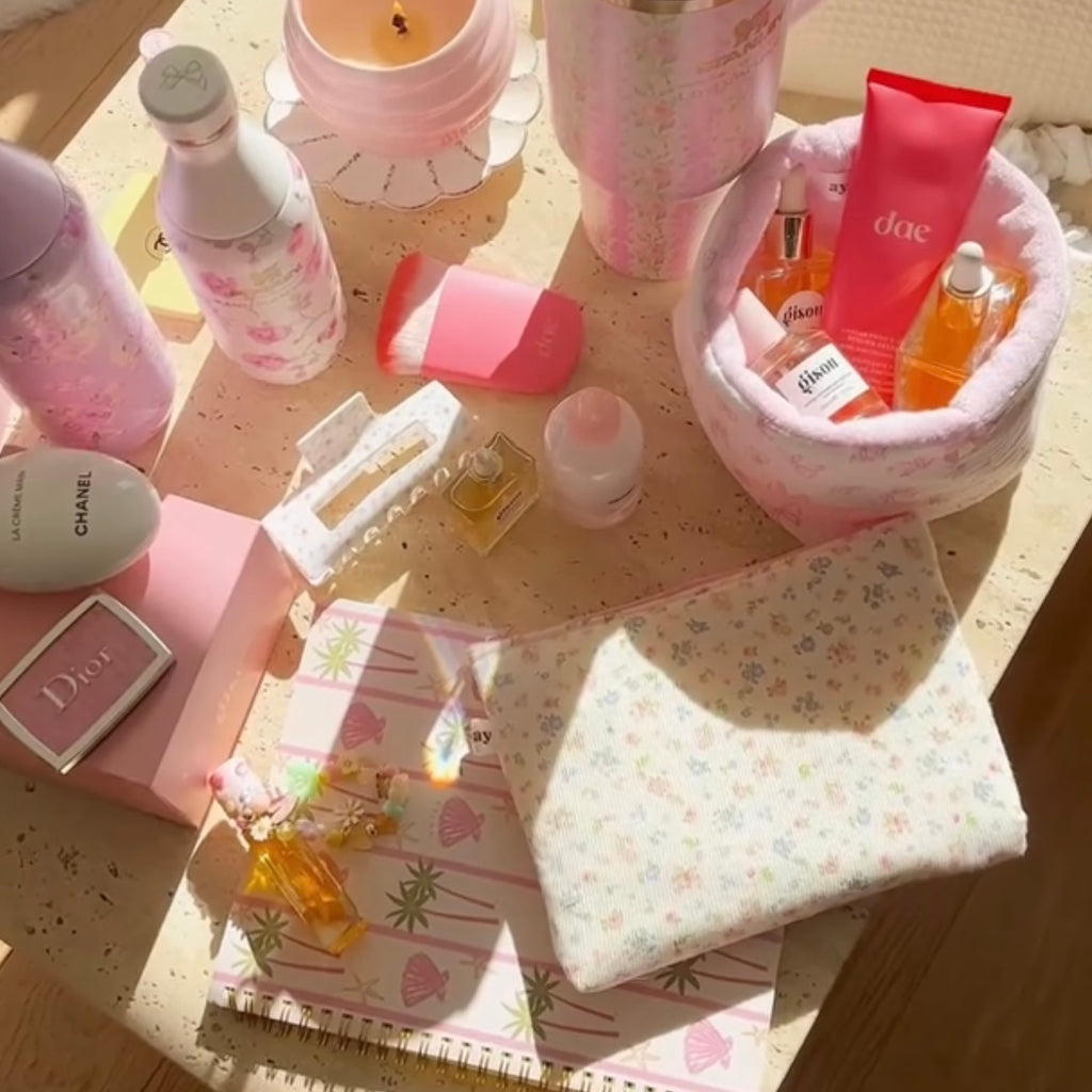 VINTAGE YELLOW FLORAL FLAT POUCH