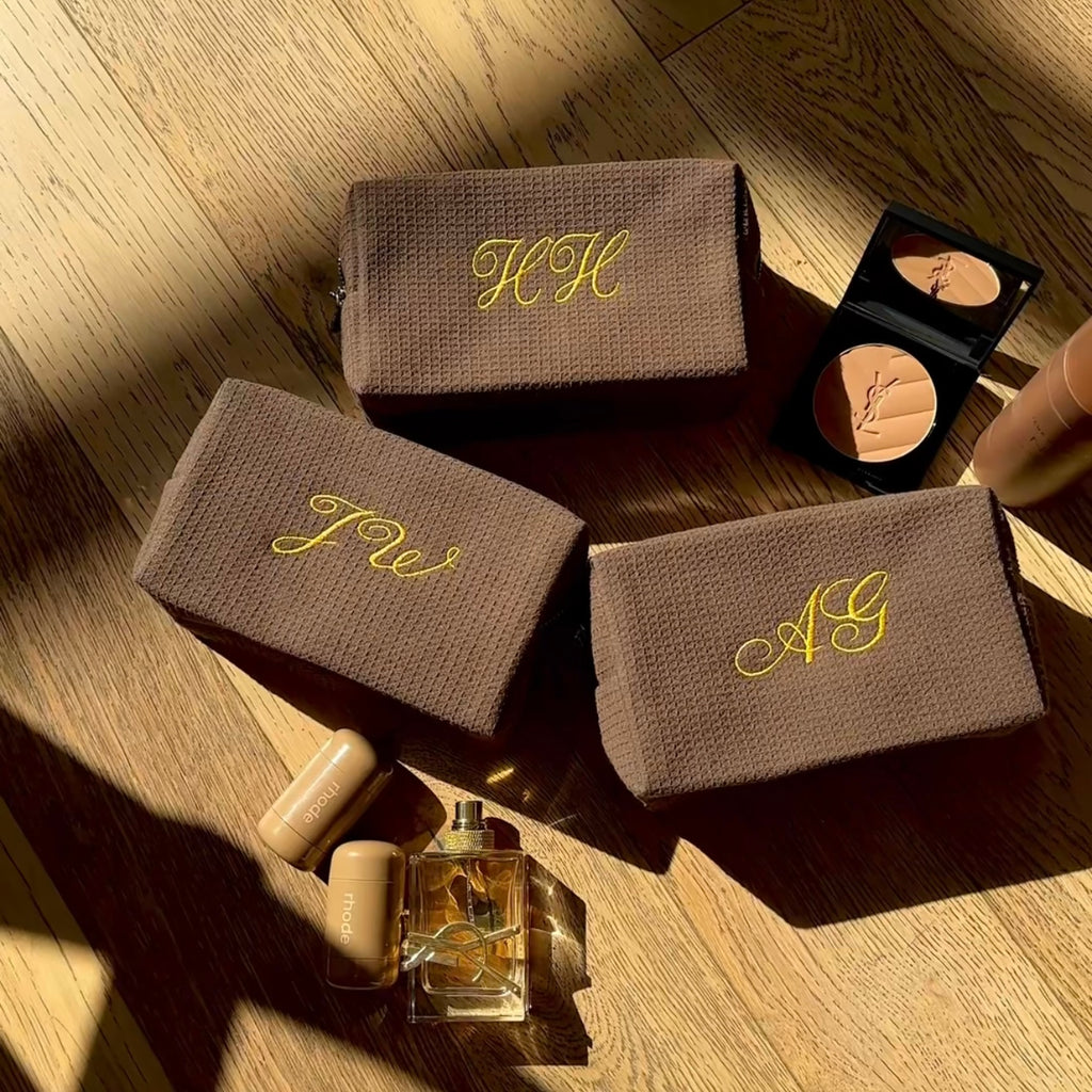 BROWN WAFFLE KNIT CUSTOM BAG