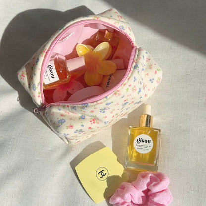 VINTAGE YELLOW FLORAL MAKE-UP BAG-AYJAY