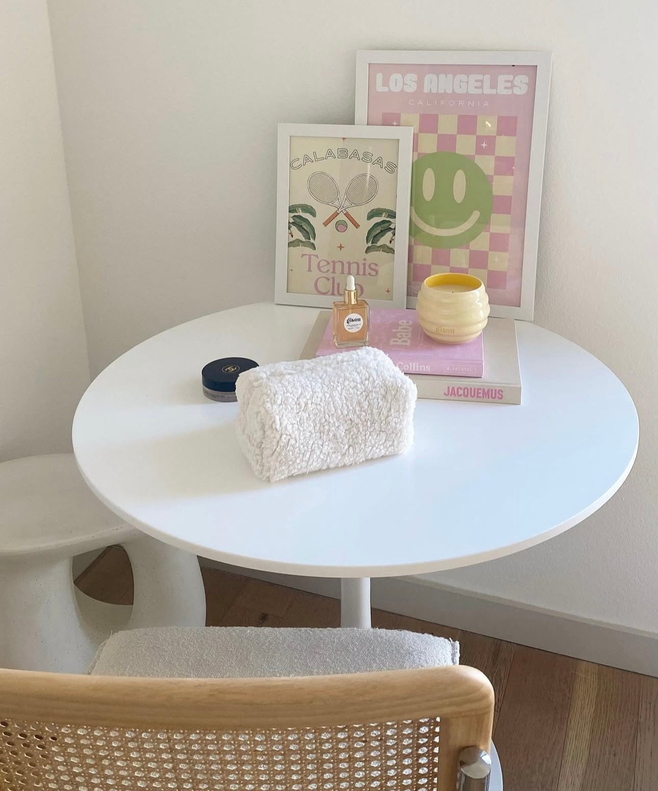 CREAM SOFT TEDDY MAKEUP BAG