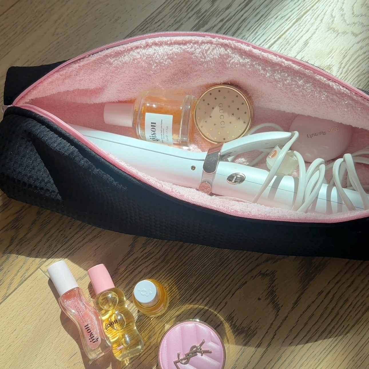 BLACK WAFFLE & PINK HAIRTOOL DYSON BAG