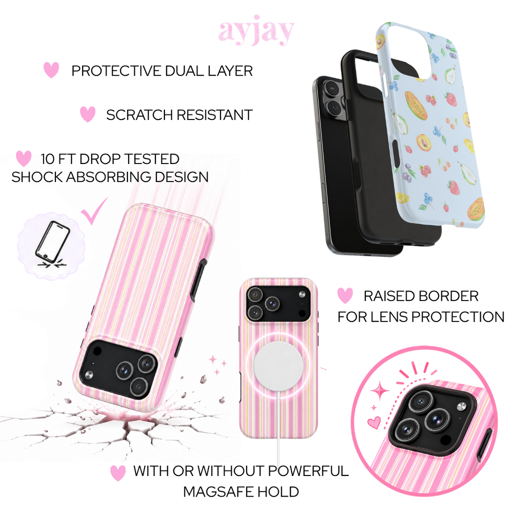 STRAWBERRY MATCHA POLKA DOTS PHONE CASE