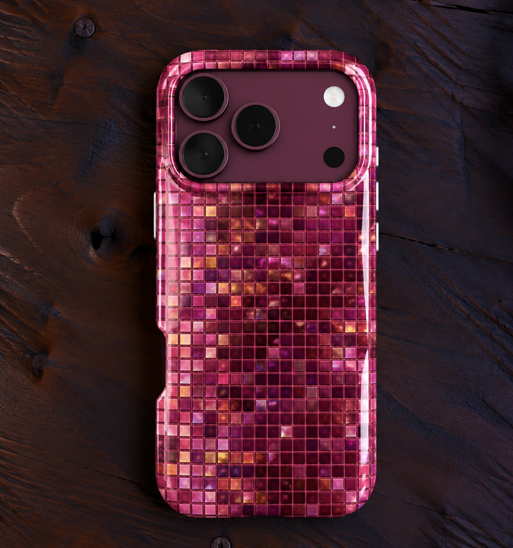 PLUM BURGUNDY MOSAIC PHONE CASE