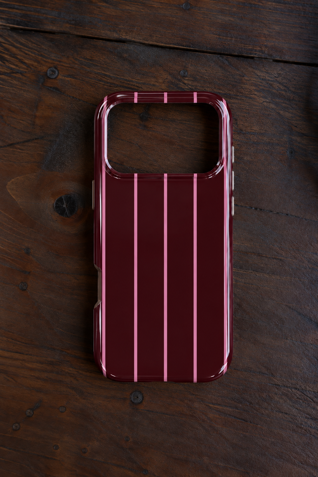 CRANBERRY ROSE MINIMALIST BURGUNDY STRIPES PHONE CASE