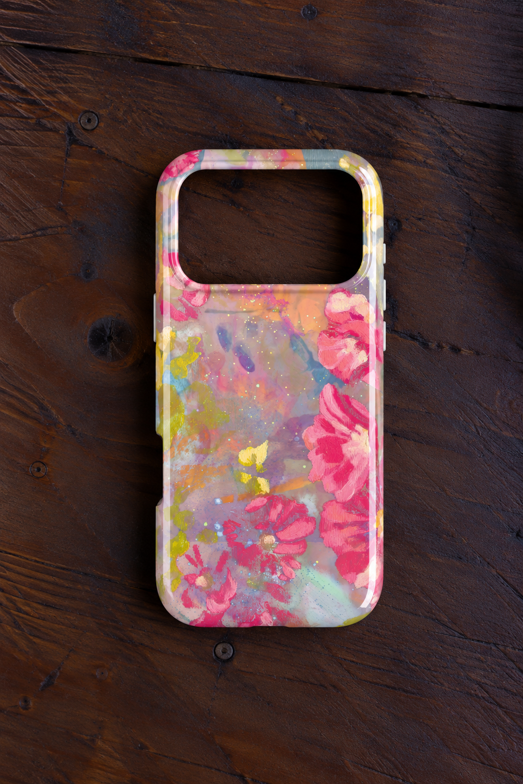 PINK WHIMSY PRISM FLORAL PHONE CASE