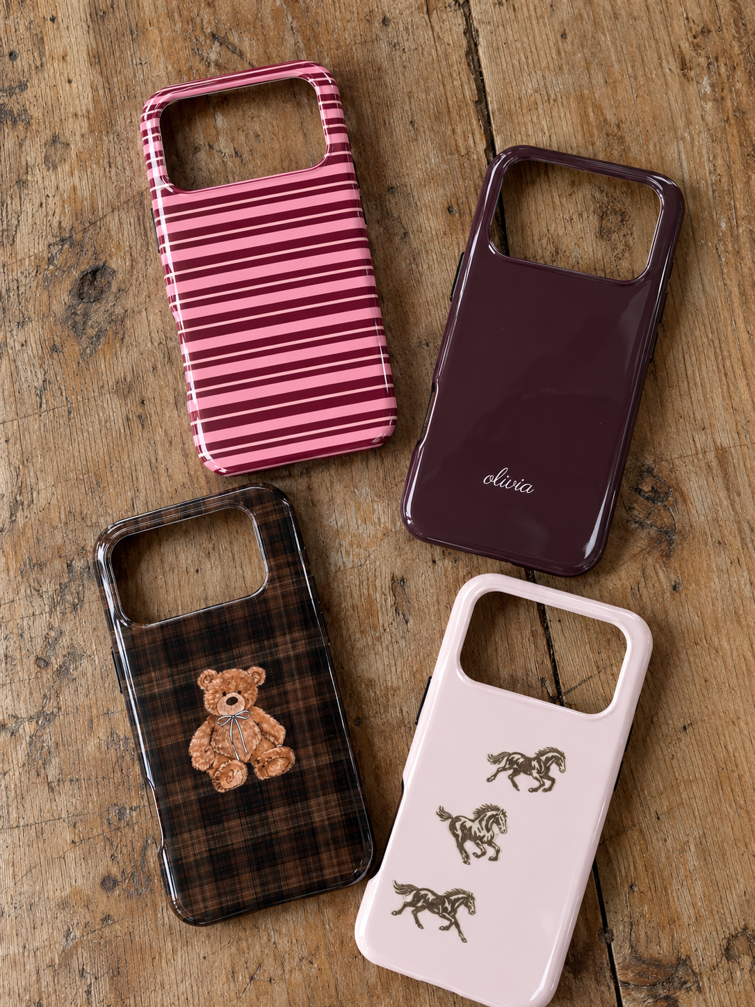 PINK MINI WESTERN RODEO HORSES PHONE CASE