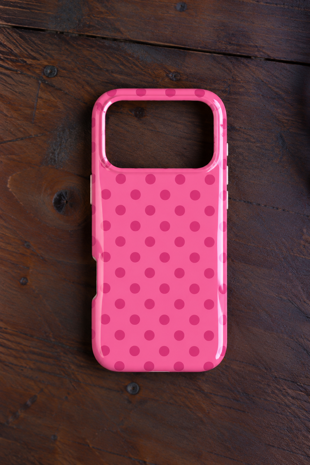 BUBBLEGUM PINK POLKA DOTS PHONE CASE