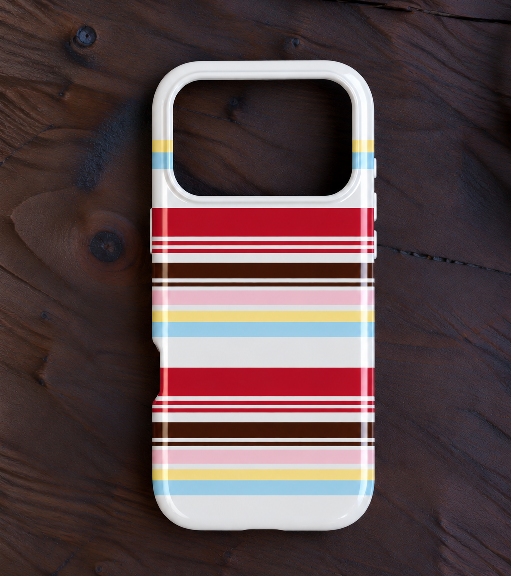 CHERRY SUNDAE STRIPES PHONE CASE