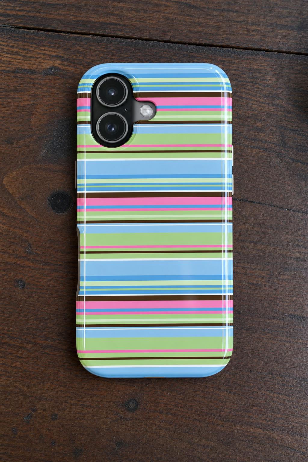 BLUE CABANA STRIPES PHONE CASE