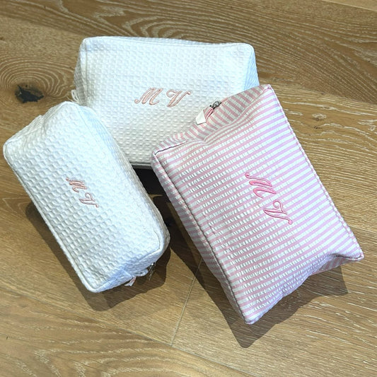 PINK STRIPES PERSONALIZED NAME BAG