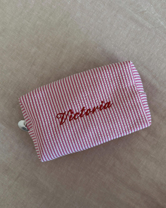 RED STRIPES PERSONALIZED NAME BAG