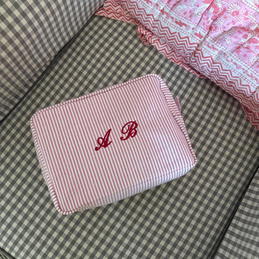 RED STRIPES PERSONALIZED NAME BAG